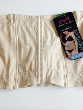 NWT MAIDENFORM WOMEN’S SHAPEWEAR EXTRA FIRM SHAPING WAIST TRAINER CREAM SIZE L